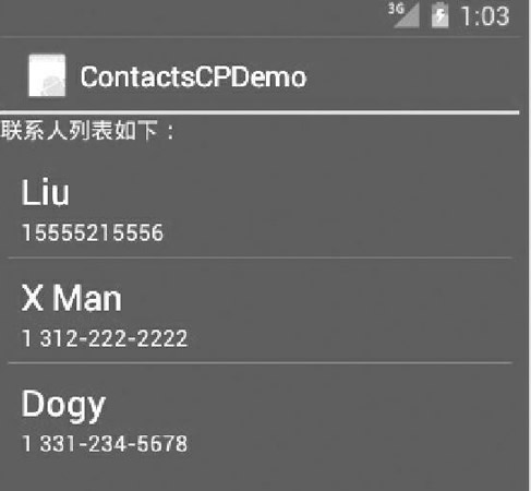 ContactsCPDemo界面