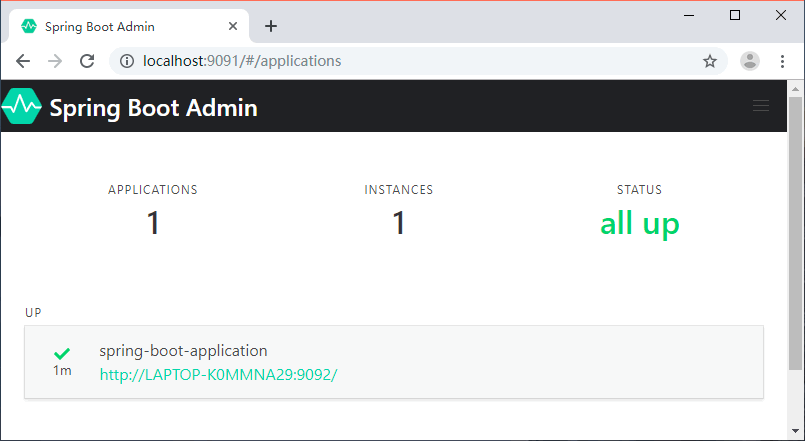 Spring Boot Admin主页(有数据)