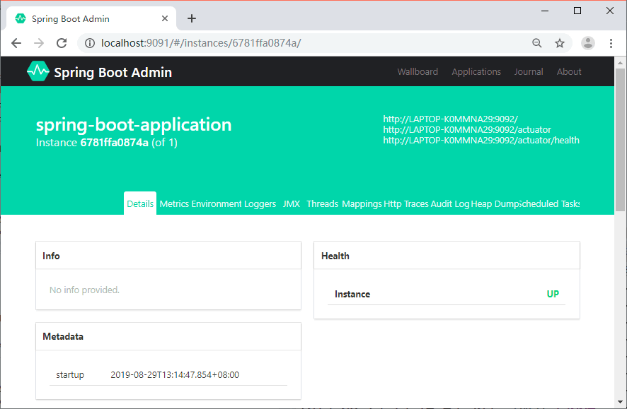 Spring Boot Admin详情(有数据)