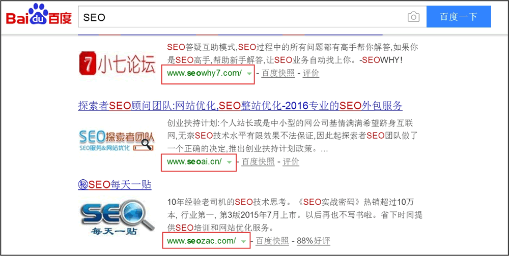 关键词“SEO”检索结果