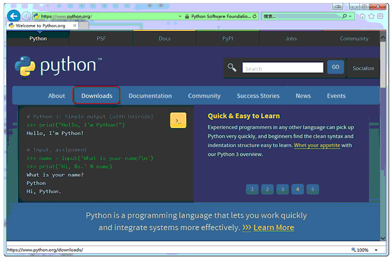 进入Python官网