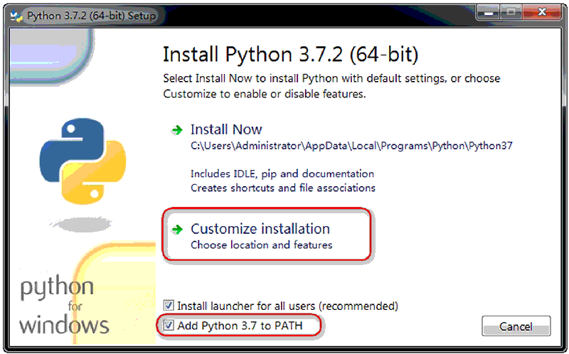 运行Python安装程序